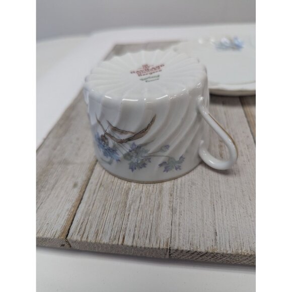 Haviland Limoges Bergere Set 2 Tea Cup and Saucer Vintage Blue Flowers France - Picture 7 of 13